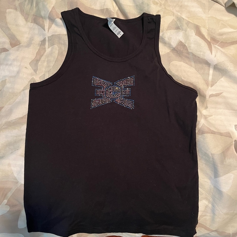 Youth small black ECE tank top. Bling ECE logo